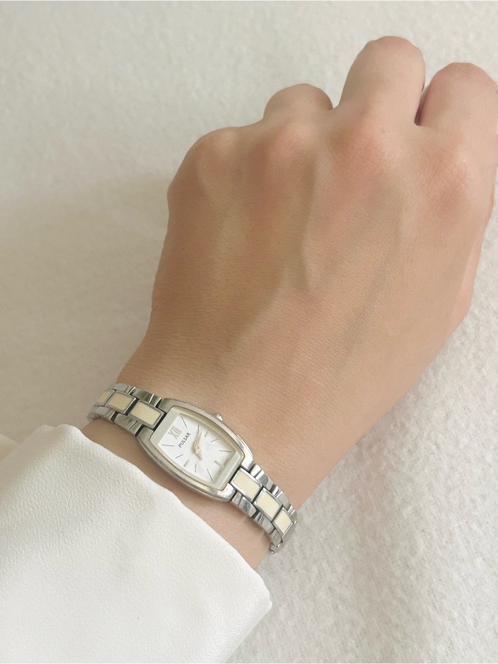 Pulsar Silver-Tone and cream Women’s Watch
